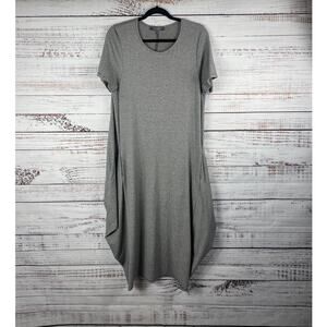 Neirami Made In Italy Women's Size S Black Midi Stripe Stretchy Tank Dress
